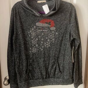 Above an Beyond Womens XL Christmas hoodie with blingy Santa